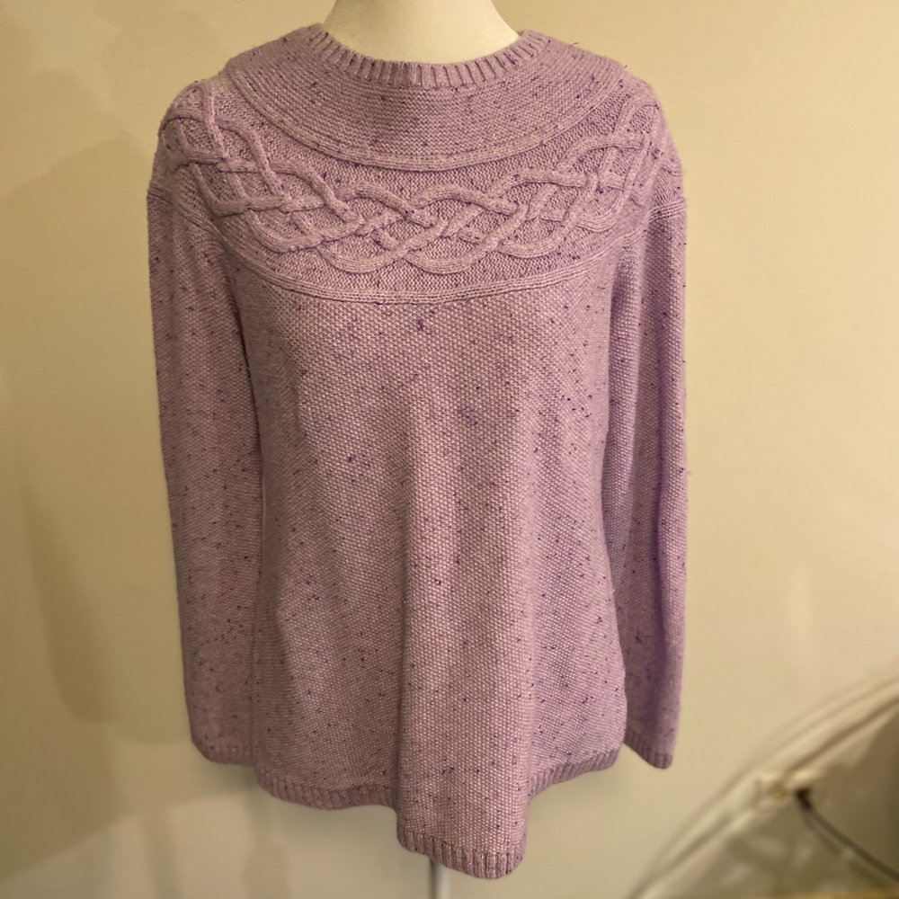 TALBOTS knitted sweater with braid around neck size Medium